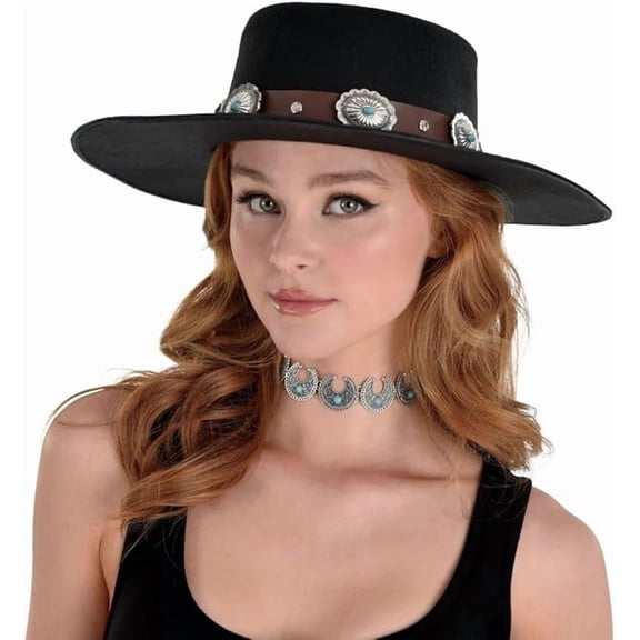 Stylish Women's Western Black Cowboy Hat (Adult Size) 1 Piece - Perfect for Themed Parties and Celebrations