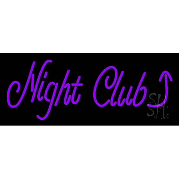 Night Club With Arrow Bar LED Neon Sign 13 x 32 - inches, Clear Edge Cut Acrylic Backing, with Dimmer - Bright and Premium built indoor LED Neon Sign for Bar decor.