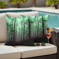 thumbnail image 4 of Green Forest Outdoor Waterproof Pillow Covers, Vintage Foggy Woods Tree Decorative Square Throw Pillowcase Sofa Cushion Sham for Patio/Couch/Chair, 20"x20" 2 Pack, 4 of 8