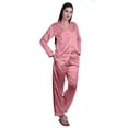 thumbnail image 2 of Moomaya Button Down Pajama Set For Women Notch Collar Nightwear Pants Loungewear, 2 of 6
