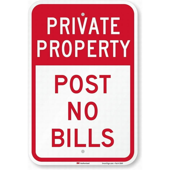 Wall Decor Warning Sign Decor 16x12 Tin Metal Signs Private Property, Post No Bills Safety Sign Novelty Signs