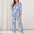 thumbnail image 2 of Daiia Vintage Easter for Women's Long-Sleeved Pajama Set – Soft & Comfortable Sleepwear Button-Up Pajamas Cozy Lounge Wear-Small, 2 of 7