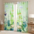 thumbnail image 2 of Feelyou Cartoon Princess Castle Curtains Pack of 2 (42x84 Each), Watercolor Floral Green Curtains Blackout, Teens Kids Girls Women Bedroom Curtains, Window Curtains Decor, 2 of 6