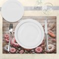 thumbnail image 3 of Ambesonne Rustic Place Mats Set of 4, Cottagecore Meadow Flowers, Standard Size, Pink Salmon and Pale Taupe, 3 of 5