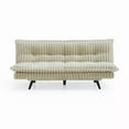 thumbnail image 2 of Corduroy Fabric Plush Futon Sofa Bed with Angled Legs, Living Room Sofa Couch Padded Tufted, Beige, 2 of 6