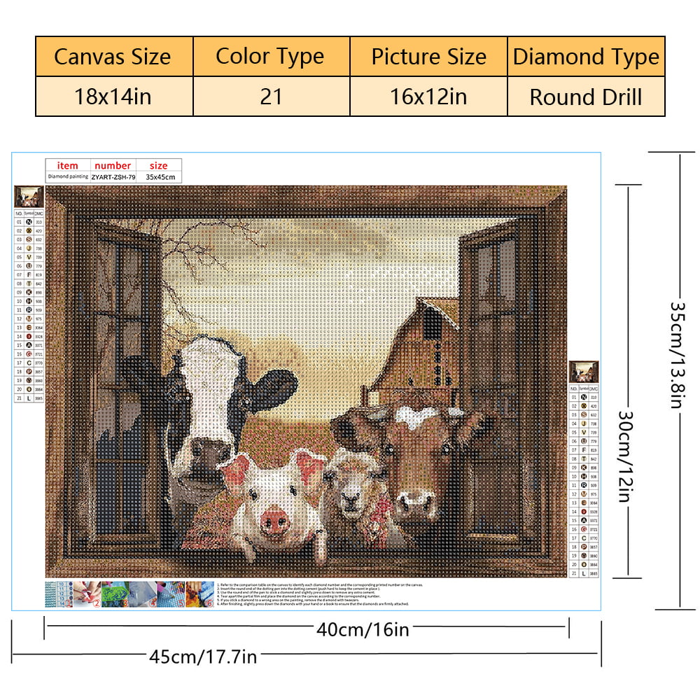 Cow Shed 30*40CM(Canvas) AB Round Drill Diamond Painting