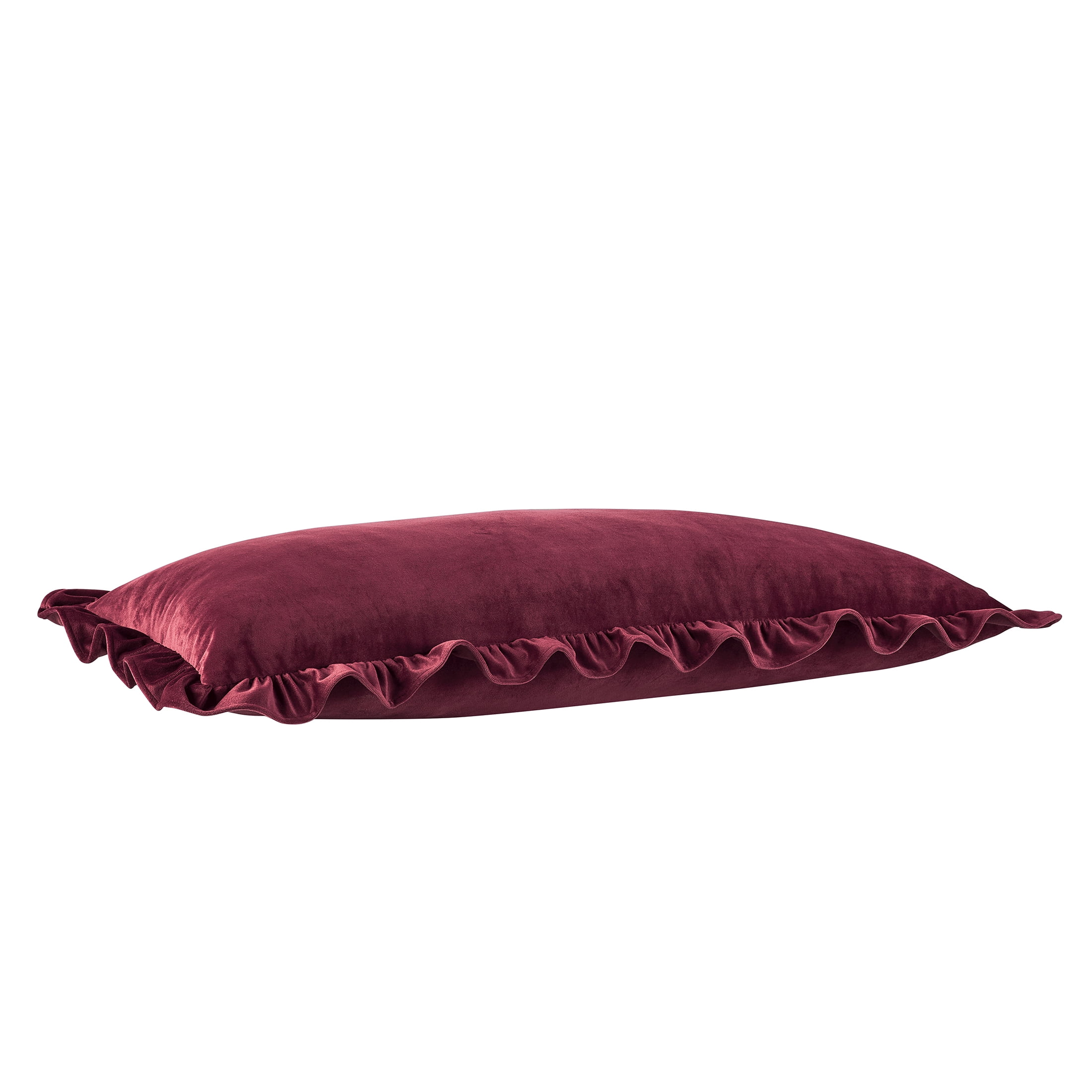 My Texas House 14" x 36" Red Ruffle Oblong Decorative Pillow