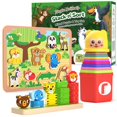 thumbnail image 1 of Cooltoys Stack N' Sort Juguetes de aprendizaje para bebés y niños pequeños Juego de 3 juegos educativos de desarrollo Tazas anidadas y apilables Clasificación de formas y colores Piezas de madera apil, 1 of 5