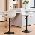 thumbnail image 6 of YOUNIKE Bar Stools 1 Pcs Faux Leather Padded Swivel Kitchen Counter Barstools, White, 6 of 9