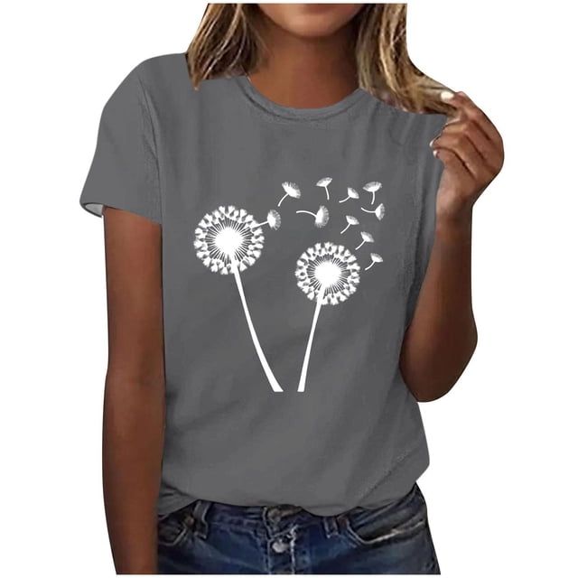 Kaemgyyd T-Shirt Grande Taille pour Femmes, Mignon, à Imprimé Graphique, Col Rond, Doux, Léger, Manches Courtes