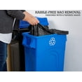 thumbnail image 5 of GMNIU 23 Gallon Highboy Plastic Recycling Bin Kitchen Trash Can with Lid, Pass Through Handles, and Dustpan Edge, Blue, 5 of 7