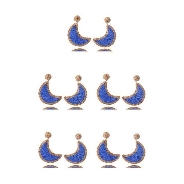 Sonducket 1 par de pendientes retro de verano en forma de luna, colgante de joyería portátil, accesorio colgante para el hogar al aire libre, azul oscuro Type2 NO2 Sonducket CBP270837