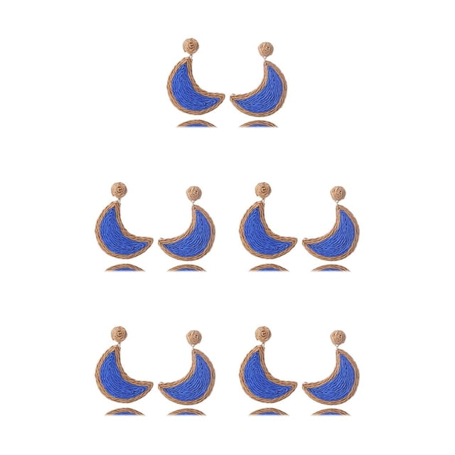 Sonducket 1 par de pendientes retro de verano en forma de luna, colgante de joyería portátil, accesorio colgante para el hogar al aire libre, azul oscuro Type2 NO2 Sonducket CBP270837