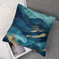 thumbnail image 7 of Acheng Gold and Blue Abstract Art Short Plush Pillowcase Set of 2 White, 7 of 7