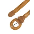 thumbnail image 2 of INSPIRE CHIC Women PU Leather Braided Waist Belt Plus Size Skinny Belt for Dress Pants with Pin Buckle Brown, 2 of 4