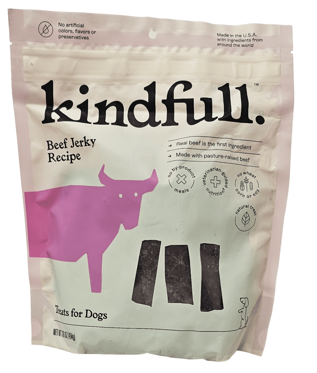 Kindfull Beef Jerky Dog Treats 16oz