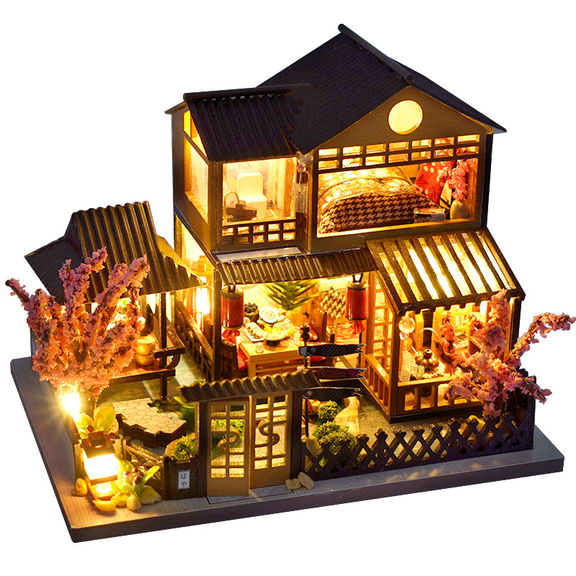 Book Nook Kit - DIY Miniature Dollhouse with Furniture for Adults & Teens, Booknook Miniature House Bookshelf Decor 3D Wooden Puzzle, Creative Gift for Friends & Family (Japanese Garden House)