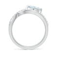 thumbnail image 2 of ANGARA Natural Criss Cross Pear Shaped Aquamarine Ring with Diamond Accents in 14K White Gold for Women (Size-8x6mm) | March Birthstone, Anniversary, Jewelry Gift for Women | Natural Aquamarine Ring, 2 of 9