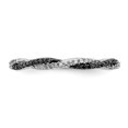 thumbnail image 4 of Solid 925 Sterling Silver Stackable Black / White Diamond Ring Eternity Band Size 10 (.34 cttw.), 4 of 6