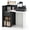 Black & White, variant on Chenshuoo Reception Desk, Front Counter Desk with Lockable Drawer, Checkout Table with Round Tabletop, Corner Shelf & Adjustable Shelf for Office Beauty Salon Retail Store (White & Black)