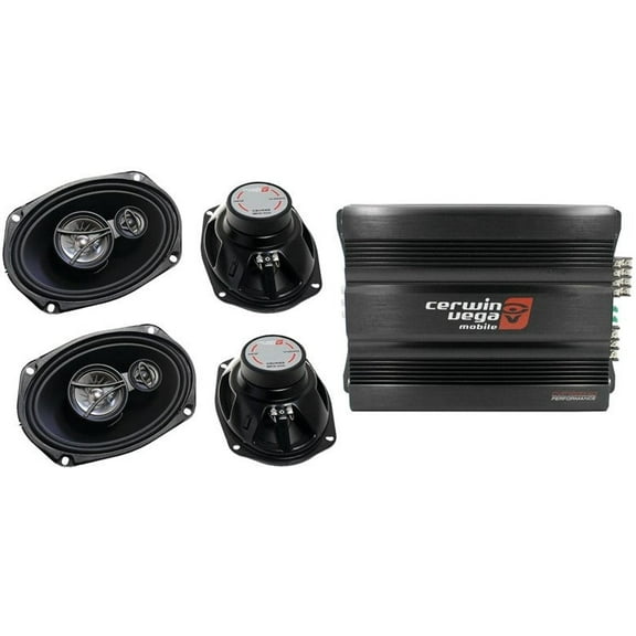 Cerwin Vega CVP1600.4D 1600W 4-Ch   2 XED-693 6x9" 3-Way Speakers