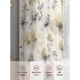 thumbnail image 6 of Sheer Curtains 96 Inches Long 2 Panels, Watercolor Brown Grey Flowers Rod Pocket Curtain Voile Draperies, Vintage Beige Texture Light Filtering Window Treatment for Living Room Kitchen Bedroom, 6 of 8