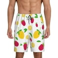 thumbnail image 3 of Lsque Strawberry and Lemon Mens Sleep Pajama Shorts,Short Pajama Pants, Cotton Ultra-Soft Knit-X-Large, 3 of 9
