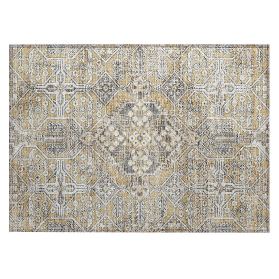 Dalyn Rugs Machine Washable Indoor/Outdoor Chantille ACN2197 Gold 1'8" x 2'6" Rug