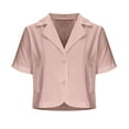 thumbnail image 4 of Women's Tops, Short Sleeve Blazer For Women Lightweight Business Casual Fashion Suit 2026 Summer Lapel Open Front Work Office Jacket, 4 of 6