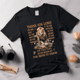 thumbnail image 2 of Lotusprinthandmade Jesus Lion of Judah Under Cross Thank You Lord Black Classic Unisex T-Shirt 100% Cotton S-5XL, 2 of 3