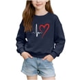 thumbnail image 2 of Sudadera sin capucha para niños, con cuello redondo, estampada, manga larga, sudadera con capucha de polar de tamaño mediano para niños, blusa de poliéster para niños, 2 of 6