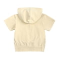 thumbnail image 4 of Wdgfv Boys Summer Casual Outfits Two Piece Set with Hooded Short Sleeve Tee and Comfortable Long Pants for Toddler Kids Beige 12-24 Months, 4 of 6