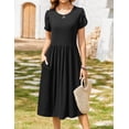 thumbnail image 2 of Vestido midi de verano Zeagoo para mujer, manga corta, negro, 2 of 6