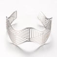 thumbnail image 2 of Stainless Steel Filigree Cuff Bangles Wide Band Bangles Silver 2-3/8"(60mm) Z223, 2 of 2