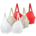 thumbnail image 1 of LOVZFMLL Bras for Women Woman's Large Size Comfortable Breathable Bra Underwear No Rims Red M, 1 of 3