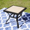 thumbnail image 6 of LOKATSE HOME 21" Outdoor Square Patio Dining Table Metal Steel Legs with Ceramics Top, Black, 6 of 6