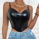 thumbnail image 2 of Blusa superior de lencería delgada con tirantes de color sólido sin mangas a la moda para mujer Fridja nalpqowj37743, 2 of 7