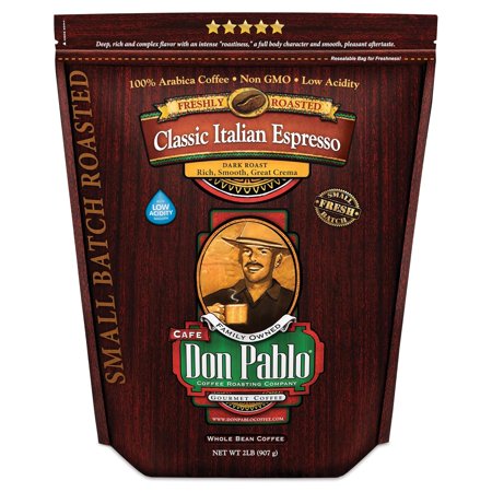 Cafe Don Pablo Gourmet Coffee Classic Italian Espresso Medium Dark Roast Whole Bean Coffee 2 LB
