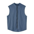 thumbnail image 4 of Timegard Tank Tops Men Zipper up Half High Neck Loose Lightweight Sleeveless Jackets Casual Athletic Vests, 4 of 5
