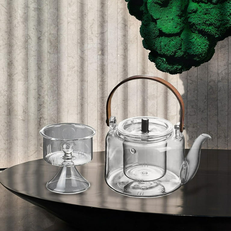 Borosilicate Glass Teapot with Tea Strainer Hand Blowing Loose Leaf Tea  Clear Tea Kettle Tea Pot Stovetop 800ml 