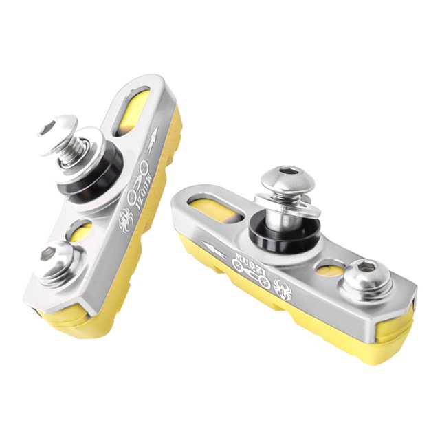 Pastillas de freno de repuesto para bicicleta de montaña y carretera, de aleación de aluminio Oro plateado