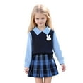 thumbnail image 2 of Conjunto de falda para niña, temporada escolar abierta, estilo universitario, cuello, camisa, falda corta de cien pliegues, conjunto de falda de dos piezas, blusa de poliéster para niña, 2 of 9