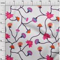 thumbnail image 3 of oneOone Georgette Viscose White Fabric Leaves & Clover Sewing Material Print Fabric By The Yard 42 Inch Wide, 3 of 6