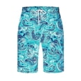 thumbnail image 5 of LODIENY Summer Men's Swim Trunks Lightweight Tropical Printed Quick Dry Drawstring Elastic Waist Bathing Suits Holiday Beach Short Casual Board Shorts Sky Blue XXL, 5 of 6