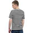 thumbnail image 2 of Camiseta De Rayas De Manga Corta Con Cuello Redondo Para Negro 44 Unique Bargains Camisa, 2 of 7