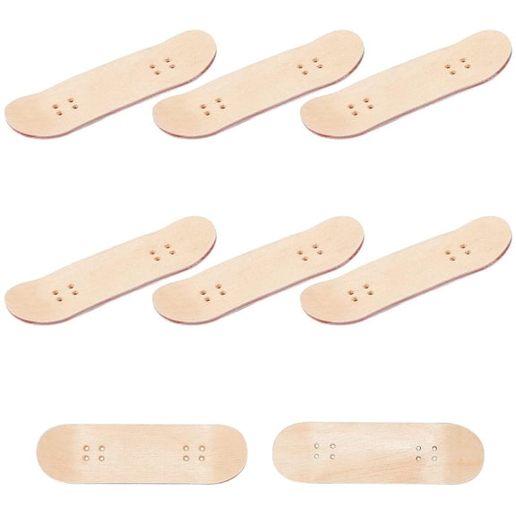 1box 8pcs Maple Wood Mini Skateboard Rectangle Tan 100x30mm