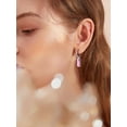 thumbnail image 3 of Pendientes colgantes Huggie PROSTEEL Acero Inoxidable Mujeres Turmalina de octubre Cristal, 3 of 8