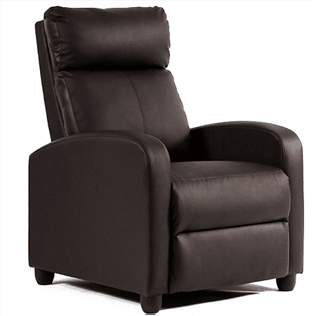 Single Sofa Recliner Chair Home Theater Seating Chair with Pocket Brown