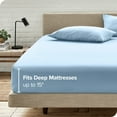 thumbnail image 5 of Bare Home Ultra-Soft Fitted Sheet + Pillowcase Set - Premium 1800 Collection - Deep Pocket - Queen, Light Blue, 5 of 7