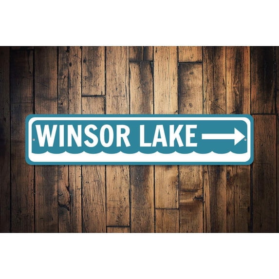 Lake Direction Novelty Decor, Metal Wall Sign - 4x18 Inches